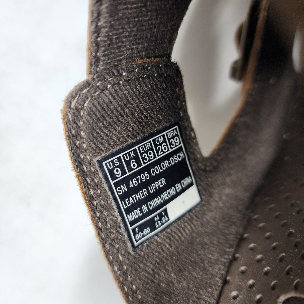 Skechers Slide Sandals Womens Size 9 Brown Leather Double Strap Reggae Jammin - Picture 5 of 13